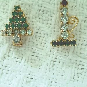 2 Vintage Christmas Pins